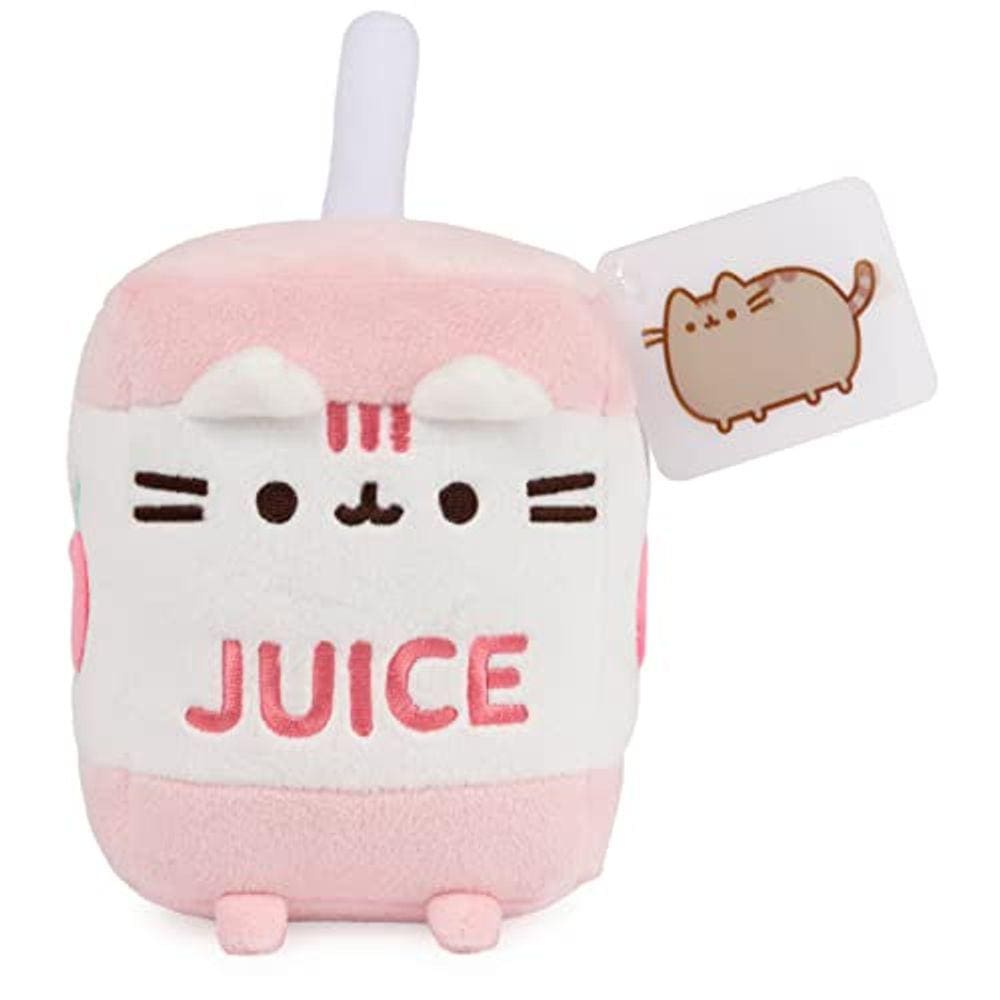 GUND Pusheen Juice Box Garto de pelúcia animal de pelúcia para idades de 8 e acima, rosa / branco, 6 "