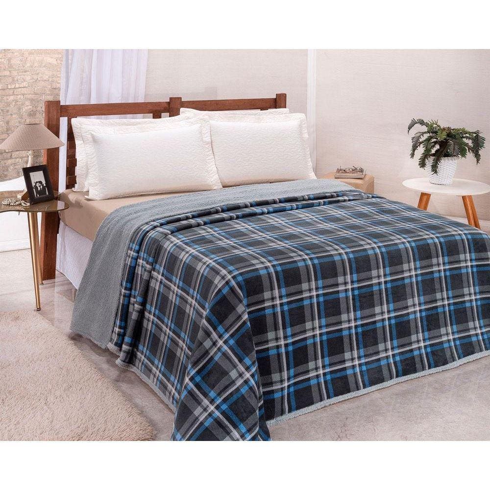 Cobertor Manta Dupla Sherpa Queen Lacarneiro Plush Estampado