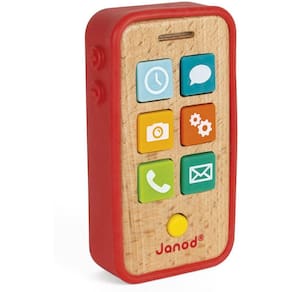 Janod Beech Wood Sound Toddler Cer com Capa de Silicone para Fingir Jogo Idades 18 Meses+