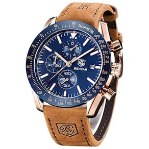 BENYAR Classic Fashion Elegante Cronógrafo Relógio Casual Sport Leather Band Mens Watches 5140L