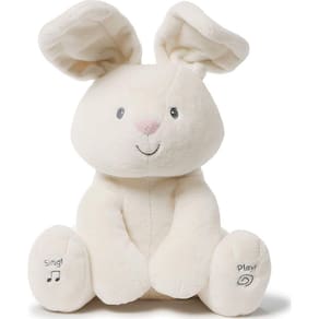 Coelho de pelúcia Animação Flora, Macio, Creme, 30 cm