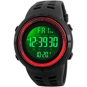Gosasa Outdoor Sport Watches Alarm Clock 5Bar Waterproof LED Digital Watch (vermelho)