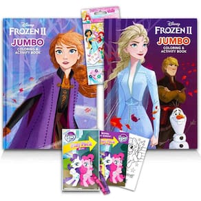 Disney Frozen 2 Conjunto de livros de colorir com mais de 100 adesivos (Pacote inclui 2 livros de colorir congelados)