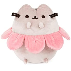 GUND Pink Pétalas de Flores Pusheen Pelúcia Pelúcia Animal Gato, Cinza e Rosa, 9,5 "