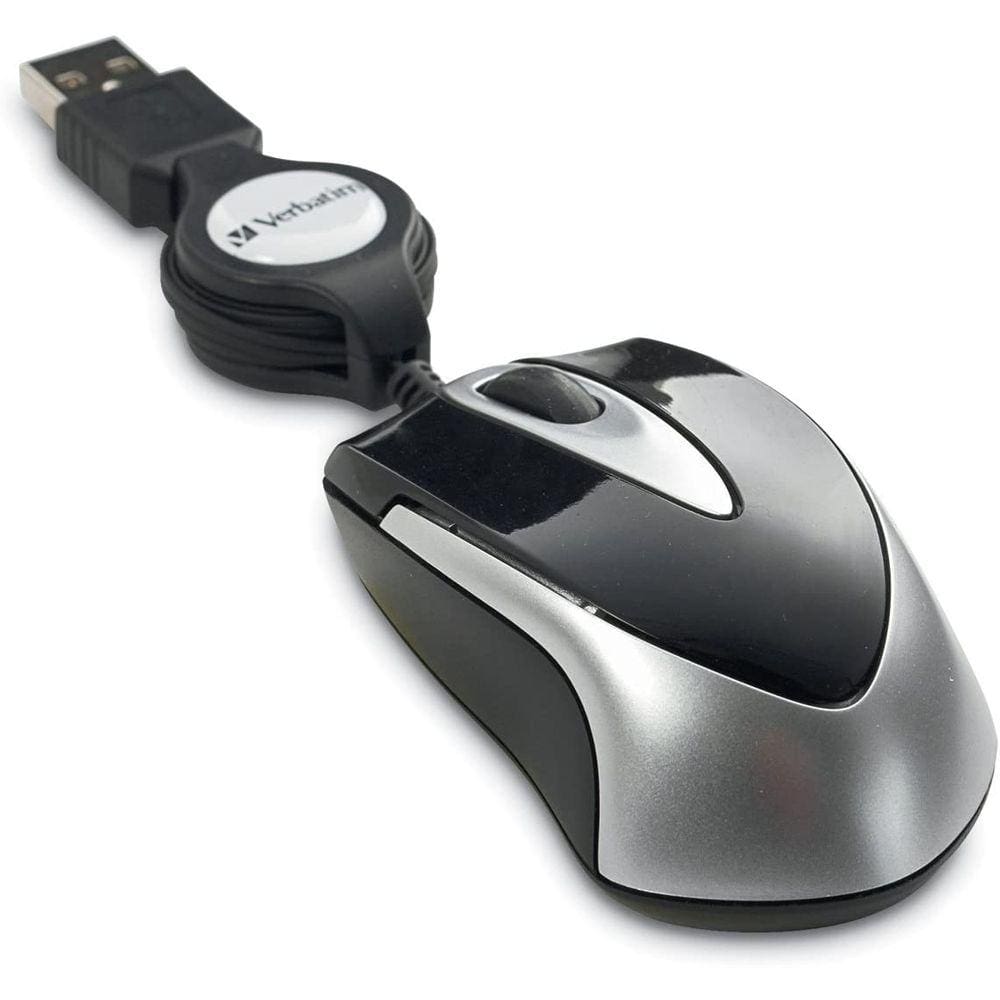 Verbatim USB Com fio mini travel óptico mouse com fio para Mac e PC - Metro Series Black