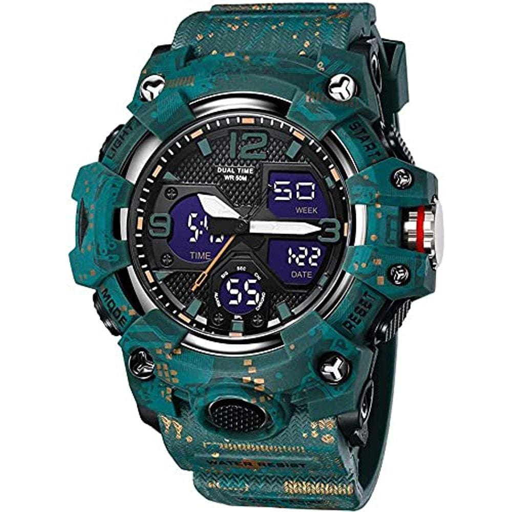 Relógio Esportivo Militar LED à Prova d`Água Multi Função