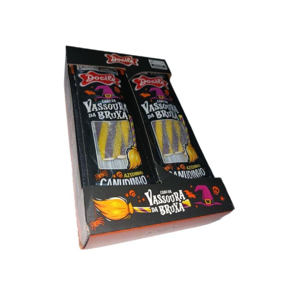 Bala Gelatina Halloween Vassoura 15g C/ 12Un - 180g