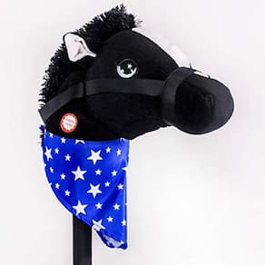 PonyLand Black Stick Horse com brinquedo de som, 28 polegadas
