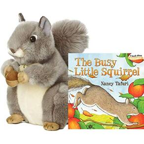 Aurora World Miyoni Grey Squirrel 8" Coleção de pelúcia (Busy Squirrel Set)