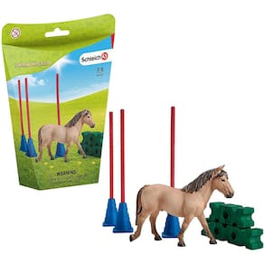 Schleich Farm World, Brinquedos de Cavalo para Meninas e Meninos, Playset de 12 Peças, Pony Slalom