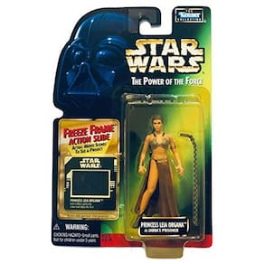 Star Wars, O Poder da Força, Princesa Leia Organa (Jabba`s Prisioner) Figura com Slide, 3.75