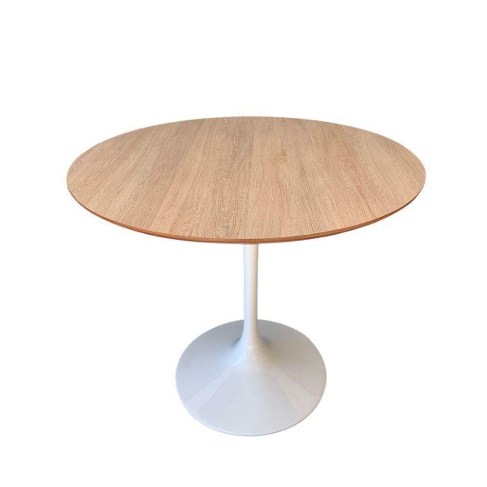 Mesa De Jantar Saarinen 80 Cm Tampo Jade Base Branca Branco