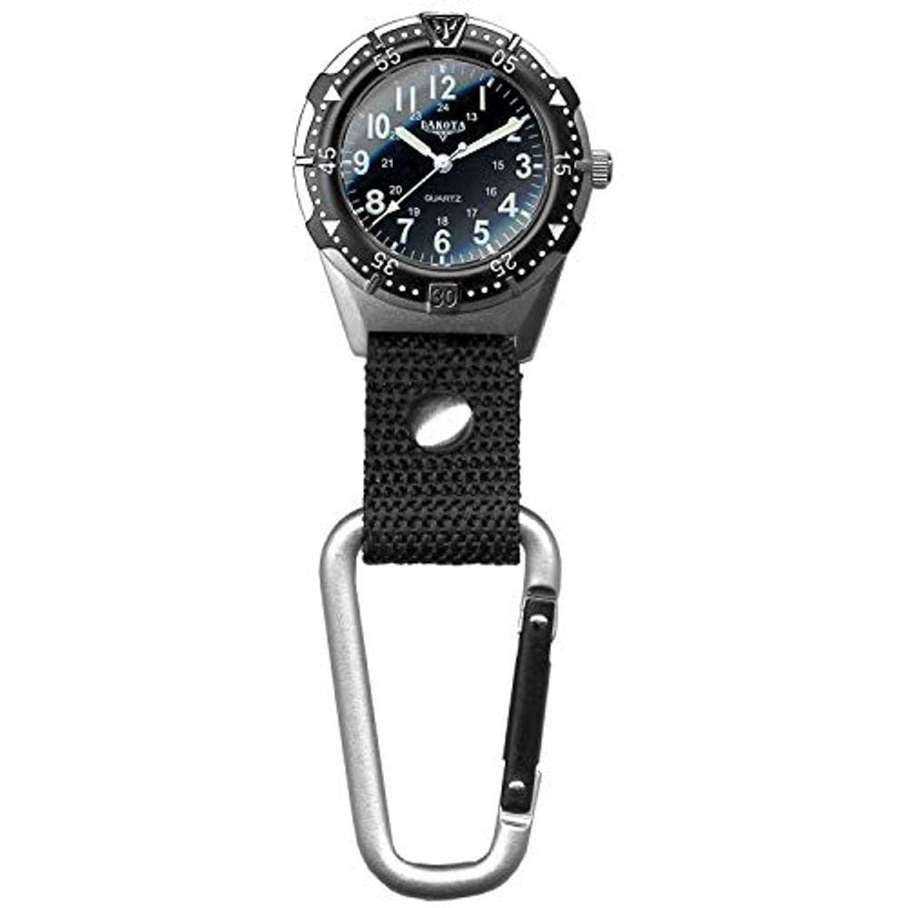 Dakota Watch Company Homens de alumínio mochileiro Clip Watch, Preto (28446)
