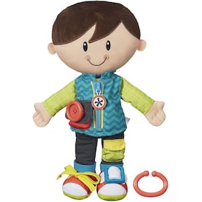 Playskool Dressy Kids Boy Atividade Pelúcia Boneca Recheada Brinquedo para Crianças e Pré-Escolares 2 Anos e Para Cima