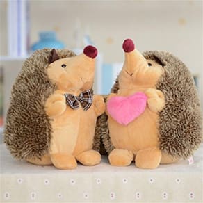 1Par de 7 "ouriço casal pelúcia bonecas de pelúcia animal pelúcia brinquedos