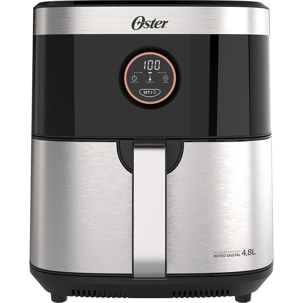 Fritadeira Sem Óleo 2 Em 1 Black Inox 4,8L Oster - 220V