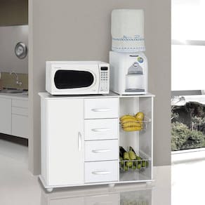 Fruteira Multiuso 1 Porta 4 Gavetas Camila Primus - Branco