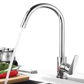 Torneira de Luxo para Cozinha e Banheiro Bico Aerador com Giro de 360º Misturador Monocomando Água Quente e Fria + Kit Fixação