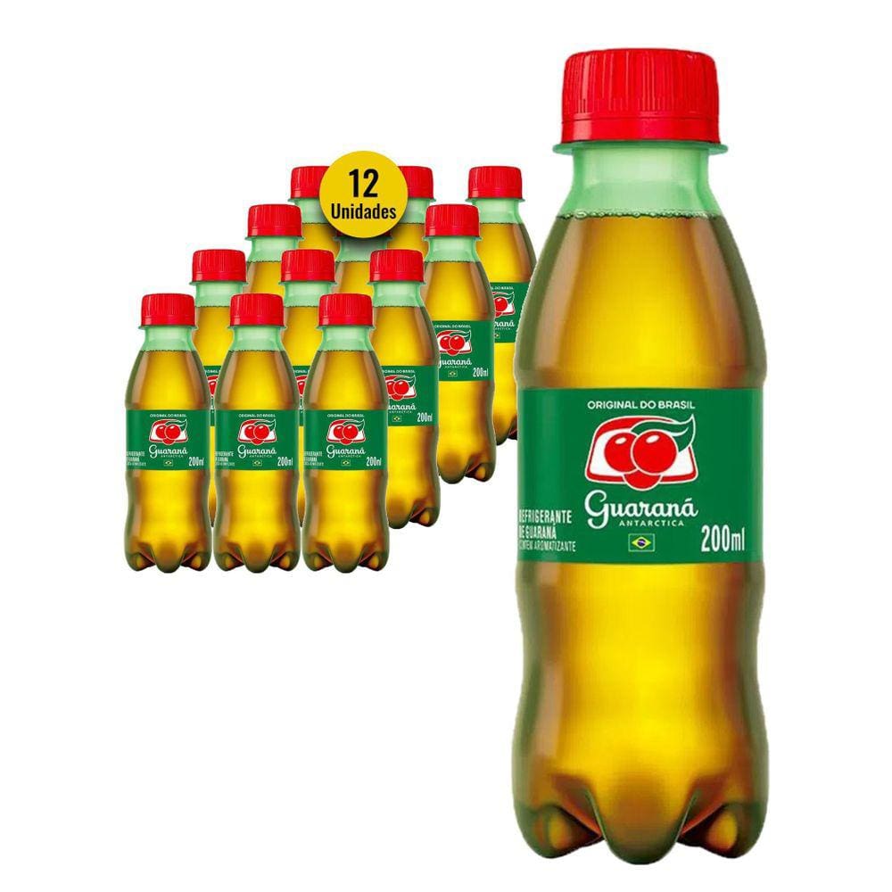 Refrigerante Guaraná Antarctica Pet 200Ml 12 Unidades