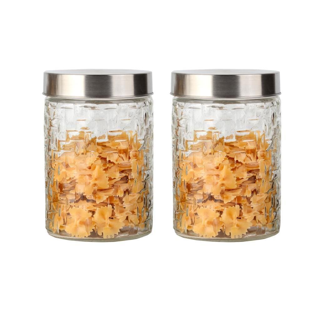 Conjunto 2 Potes Vidro Rattan 1200ml Class Home