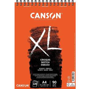 Bloco Papel XL Croquis A4 Espiral 90g 120 fls Canson 60787103