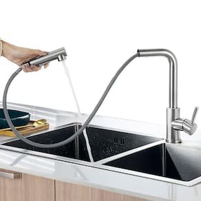 Torneira Gourmet de Cozinha Monocomando Misturador Luxo Bico Extensível em 50cm Água Fria e Quente + Kit Instalação