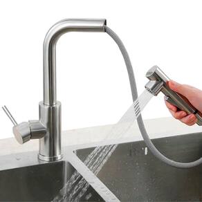 Torneira de Cozinha Gourmet Monocomando Misturador Bica Alta Extensível 50cm Água Fria e Quente Modo Spray e Jato + Kit Instalação