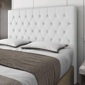 Cabeceira Solteiro Potenza 90cm Material Sintético Branco c/ Frame Italian Flex