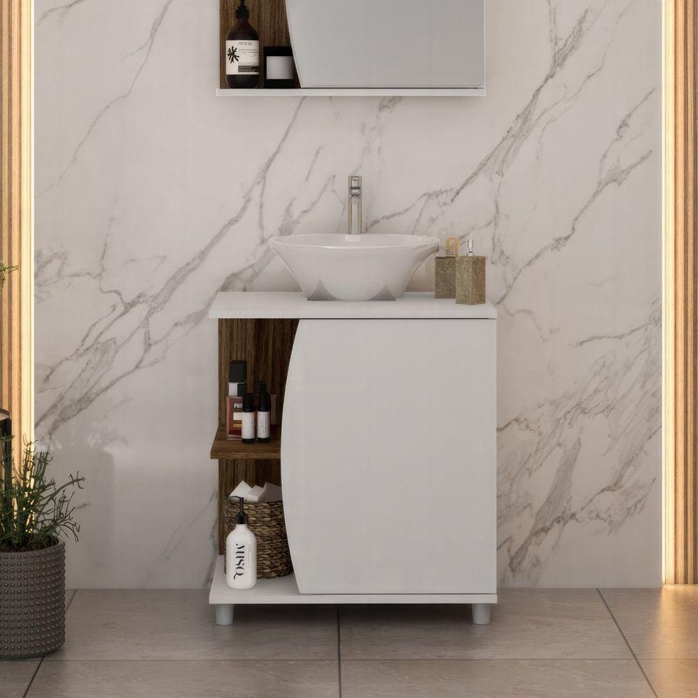 Gabinete de Coluna Moab Branco/Tannat