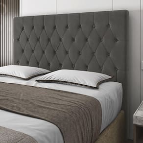 Cabeceira Casal Potenza 140cm Veludo Cinza c/ Frame Italian Flex
