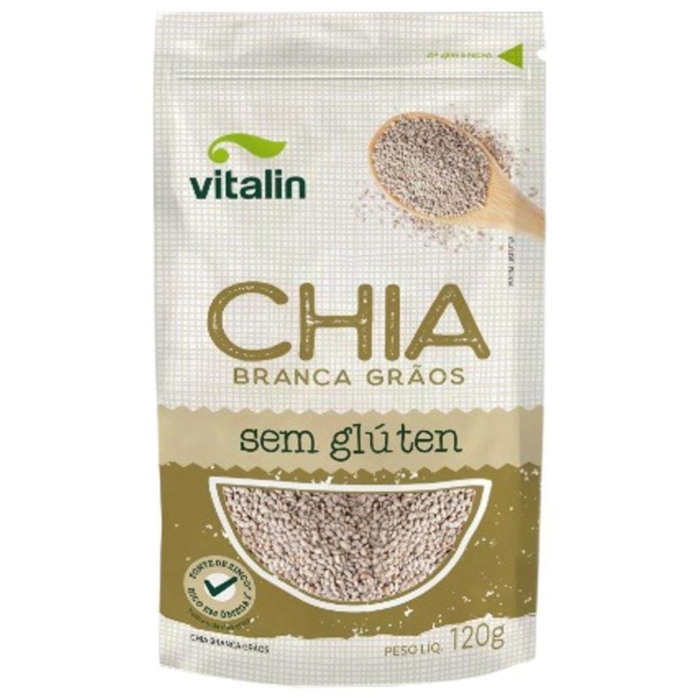 Chia Em Grãos Branca Sem Glúten Vitalin 120G