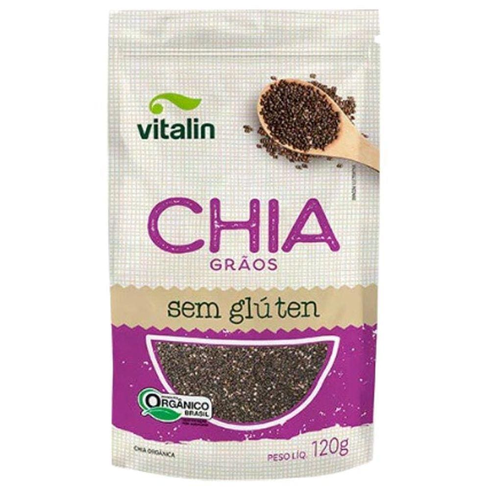 Chia Em Grãos Orgânica Sem Glúten Vitalin 120G