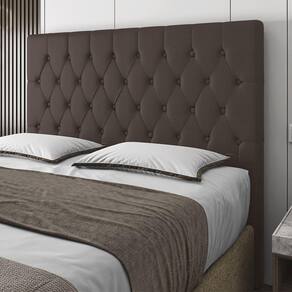 Cabeceira Queen Potenza 160cm Material Sintético Marrom c/ Frame Italian Flex