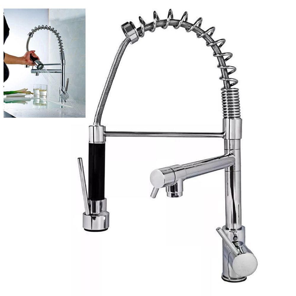 Torneira Monocomando Dois Jatos Misturar Agua Quente Fria Cozinha Gourmet Mesa Cuba Bancada Luxo