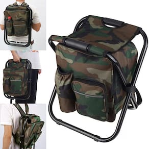 Cadeira Mochila Bolsa Semi Termica Banco Dobravel Pesca Acampamento Pescaria Camping Praia Ar Livre Piquenique