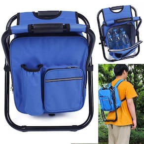 Cadeira Mochila Banco Banqueta Bolsa Semi Termica Pesca Piquenique Praia Camping Fila De Espera