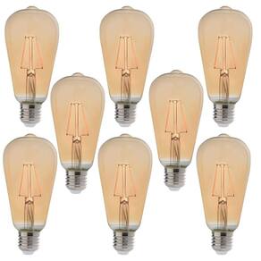 Kit 8 Lâmpadas Filamento Led Retro Pera ST64 E27 Avant 4W Ambar 2200K - 360 Lumens