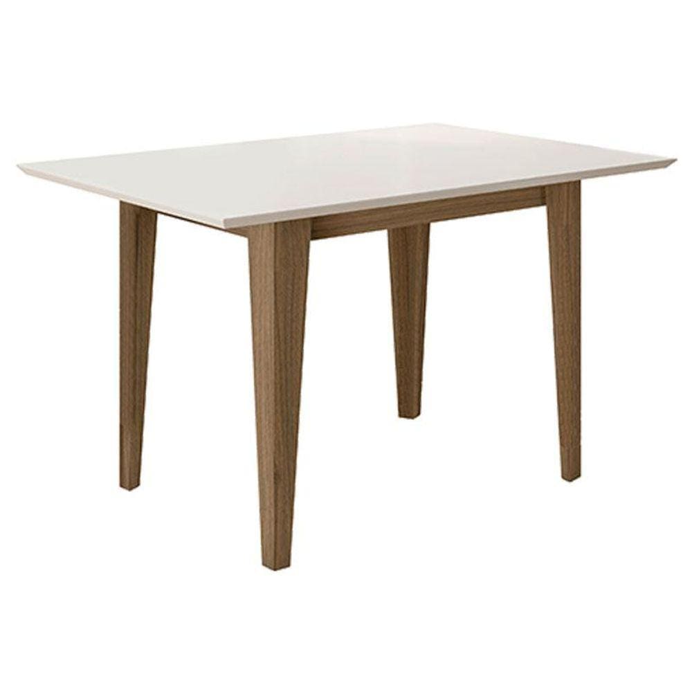 Mesa de Jantar 136cm Kate Carvalho Off White - Poliman