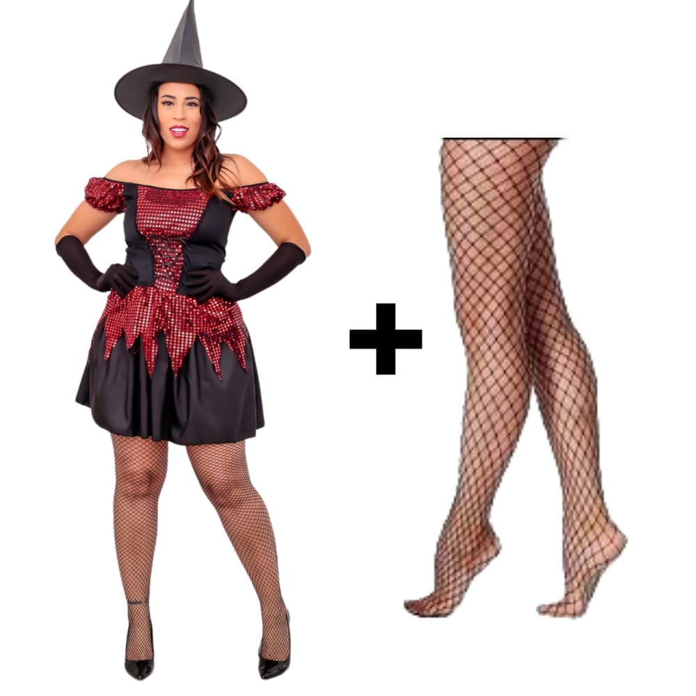 Fantasia halloween feminina bruxa