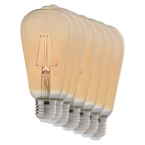 Kit 10 Lâmpadas Filamento Led Retro Pera ST64 E27 Avant 4W Ambar 2200K - 360 Lumens