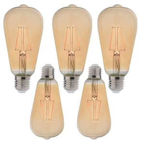 Kit 5 Lâmpadas Filamento Led Retro Pera ST64 E27 Avant 4W Ambar 2200K - 360 Lumens