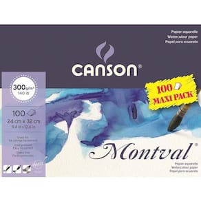 Bloco Canson Aquarela Montval A4+ 300 g/m Textura Fina 100fls Jumbo 60006651