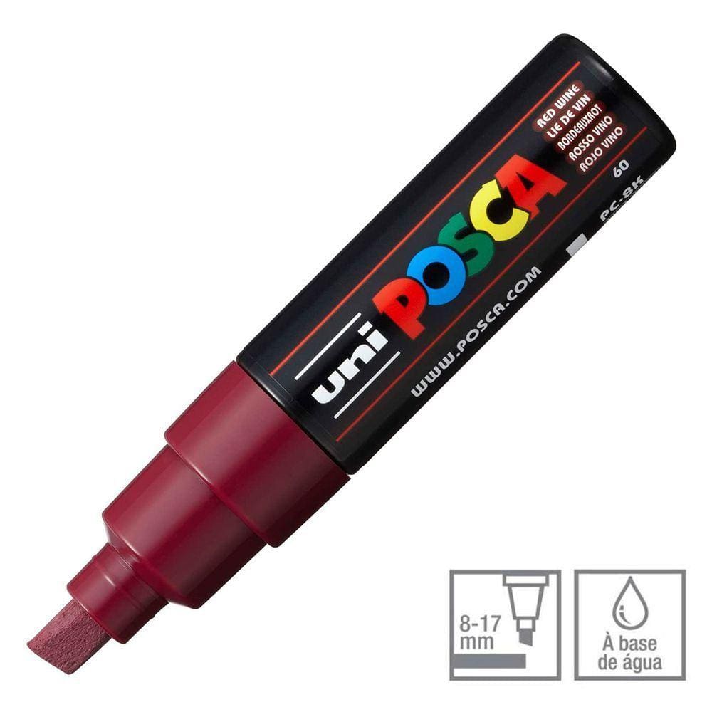 Caneta Posca Marcador Uni-Ball PC-8K Vinho 60