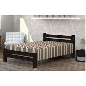 Cama de Casal Piazza de Madeira Maciça Angelim Pedra/Tauari
