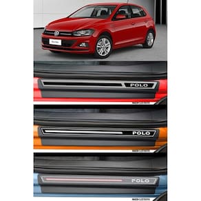 Jogo Soleira Premium Elegance Vw Polo 2018 - 4 Portas ( Vinil + Resinada 8 Peças )