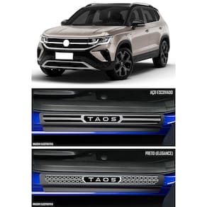 Jogo Soleira Premium Elegance Vw Taos - 4 Portas ( Vinil + Resinada 8 Peças )