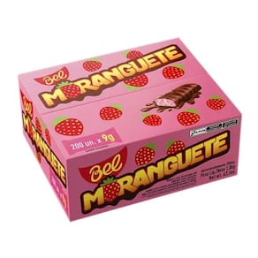 Bombom Moranguete Bel 9g Caixa C/ 200Un - 1,8Kg