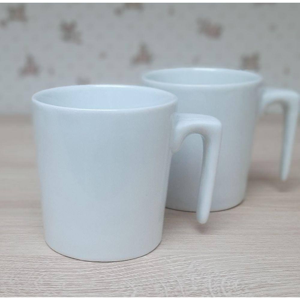 Kit 2 Caneca Jarra 320ML - Leiteira, Sucos e Bebidas - Porcelana Branca