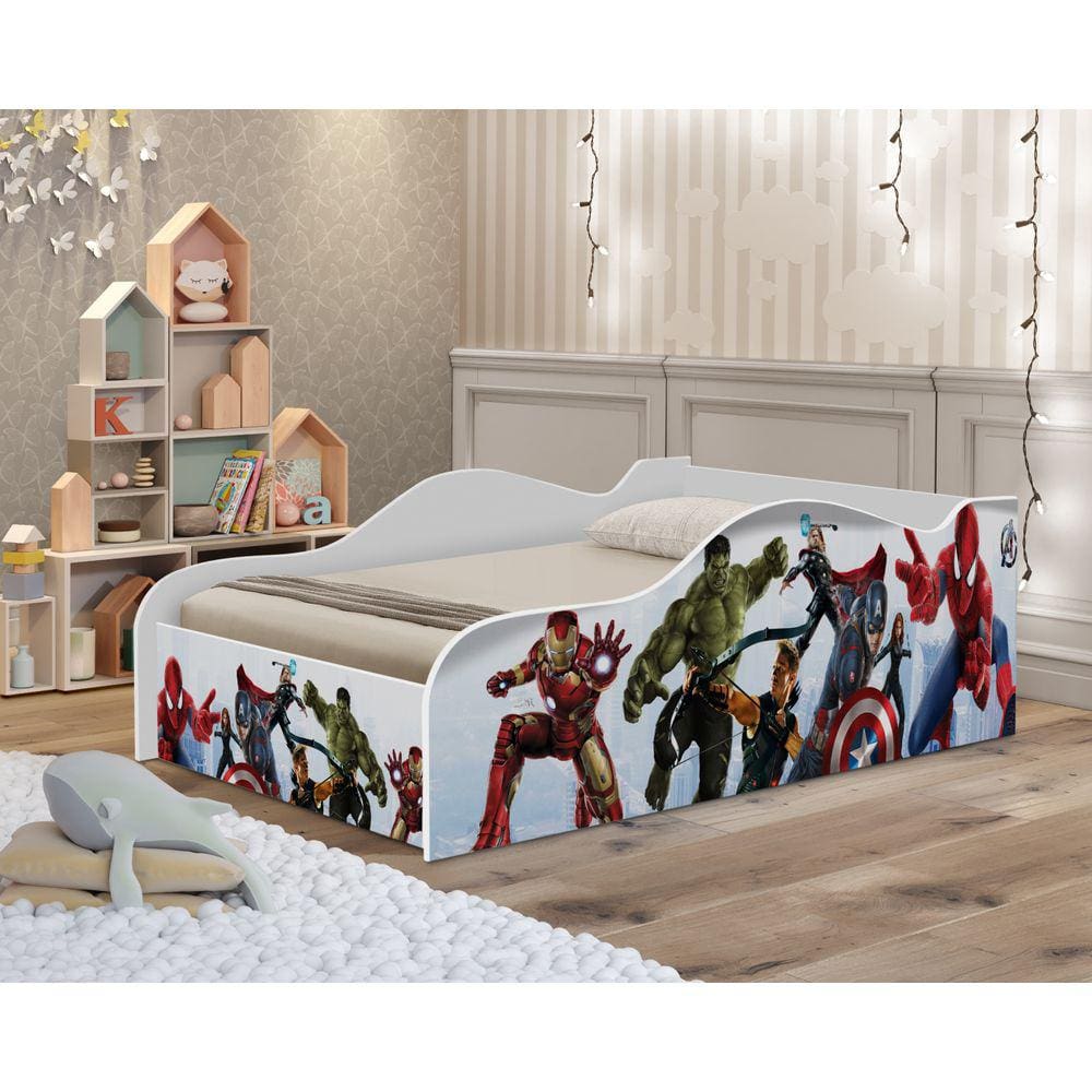 cama infantil da vingadores para menino com proteção lateral