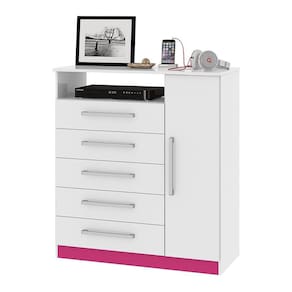 Cômoda 91cm 5 Gavetas 1 Porta Multimóveis CR35149